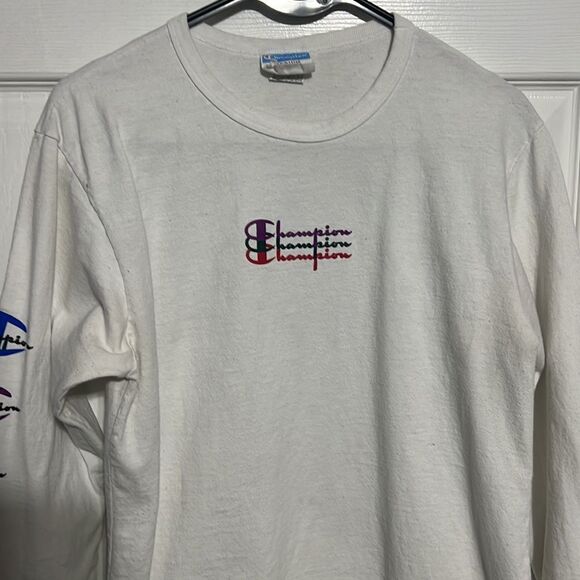 🔥🔥 CHAMPION Long Sleeve Graphic Tee - Men Sz Medium - Good Used Condition - Picture 2 of 11